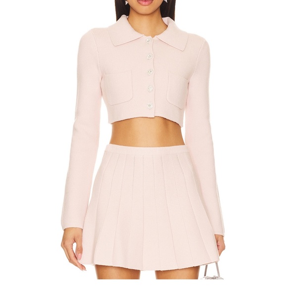 MAJORELLE Dresses & Skirts - MAJORELLE Light Pink Cardigan and Skirt Ensemble